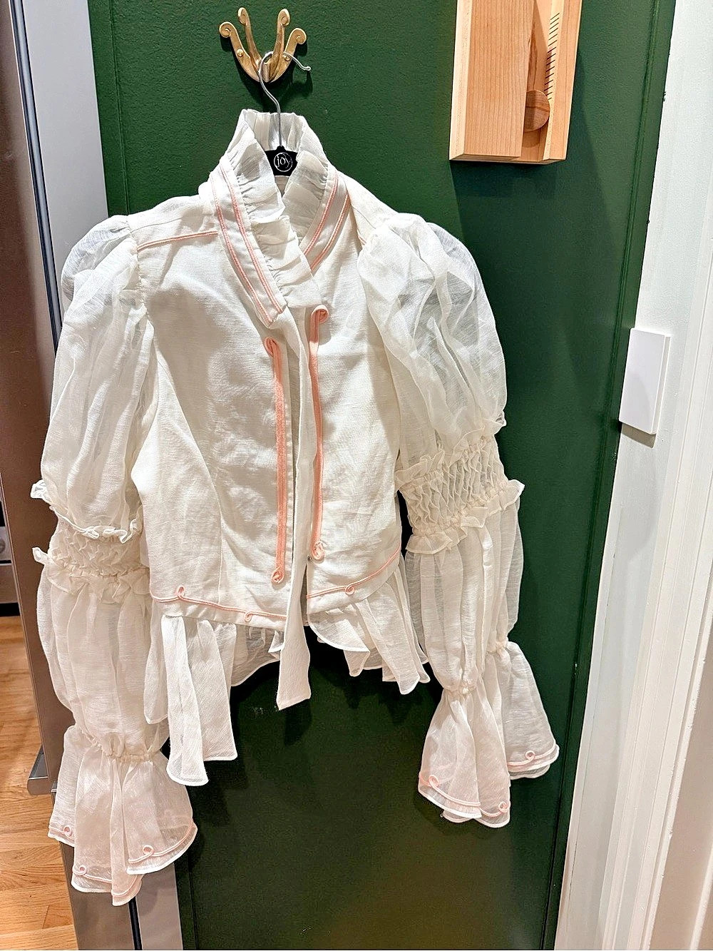 RARE Selkie Puff Sleeve Silk Vanilla Love Letter Jacket Size XL Like New